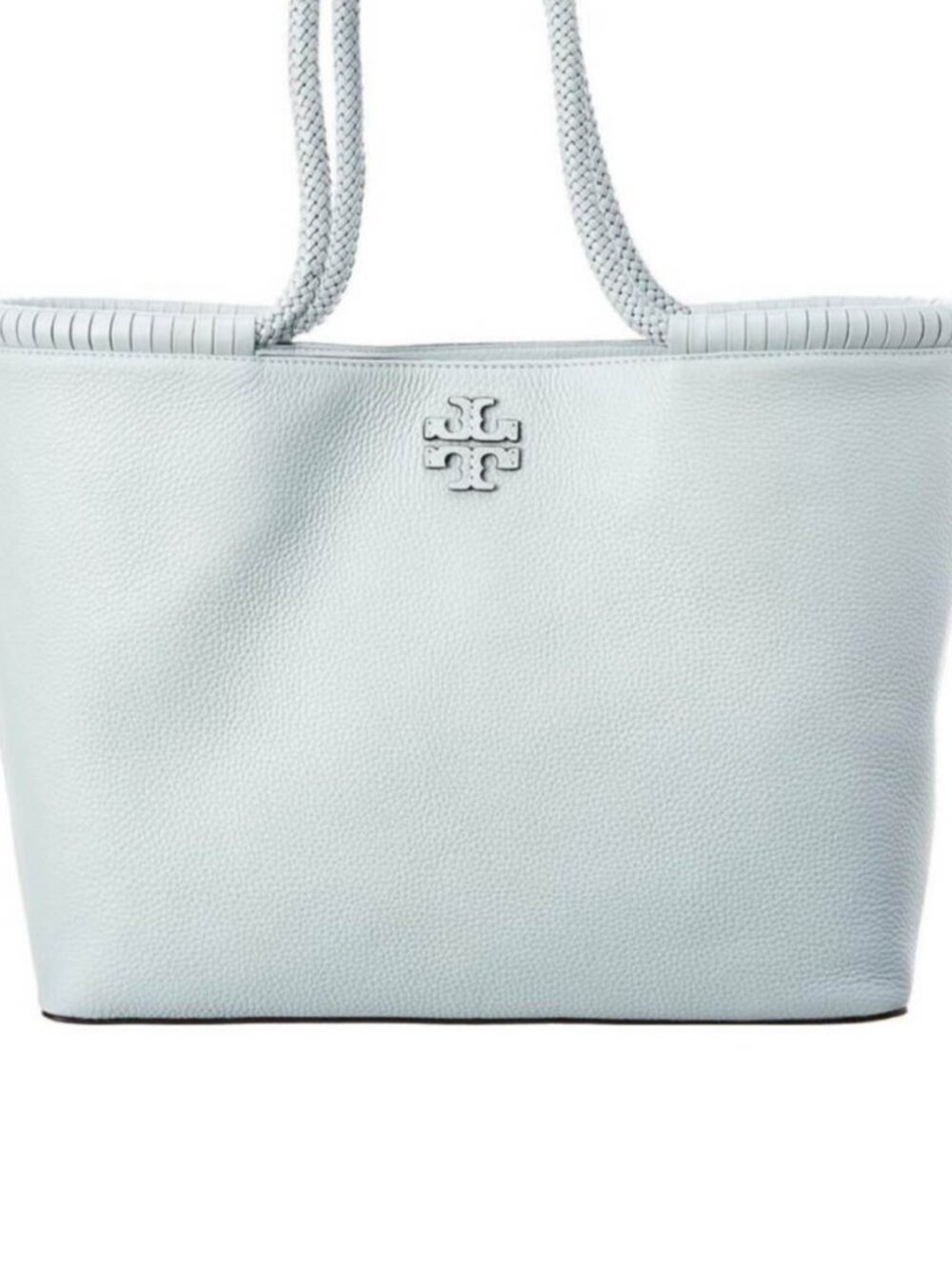 Tory Burch Taylor Large Tote Seltzer Blue Leather Bag Travel - Picture 7 of 15